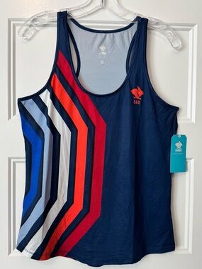 NWT Rabbit Running Tank Top Women's Small Blue
Striped Athletic Racerback
